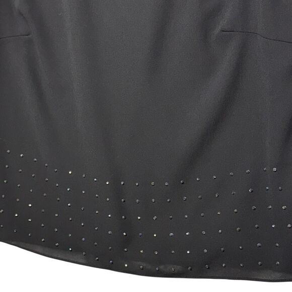 Metaphor Vintage SLeeveless Black Sheer Lined Rhinestone Blouse Women XL - Picture 4 of 6